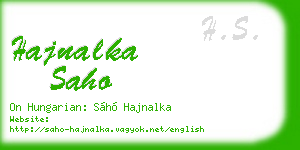hajnalka saho business card